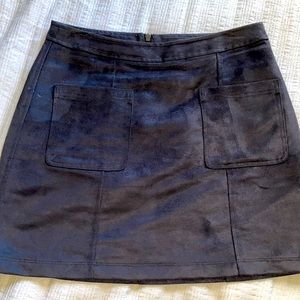 Grey suede A-line mini